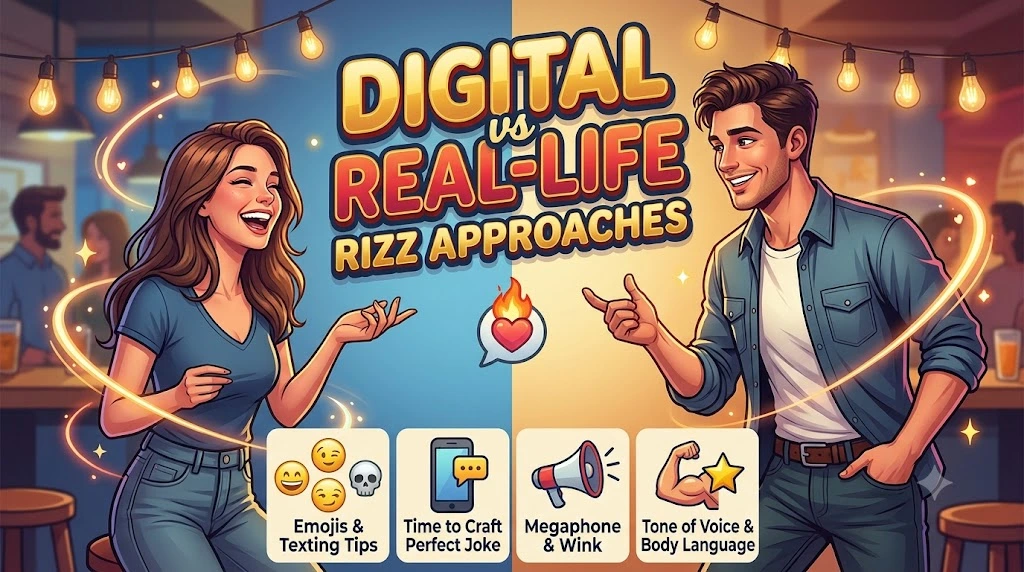 Digital vs Real-Life Rizz Approaches