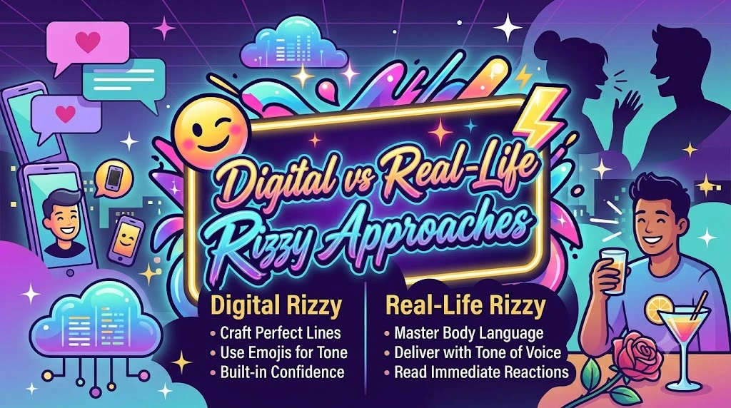 Digital vs Real-Life Rizzy Approaches