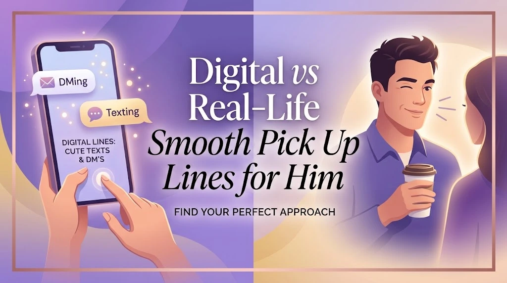Digital vs Real-Life Smooth Pick Up Lines for Him