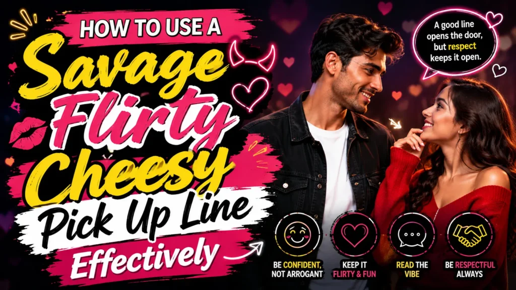 How to Use a Savage Flirty Cheesy Pick Up Line Effectively